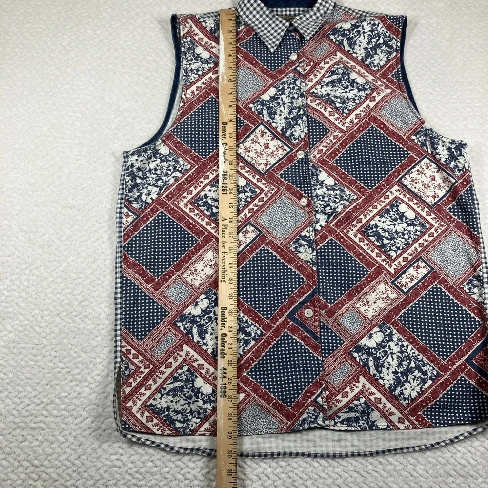 Vintage 90's Express Men's Button-Up Tank Top Large Western‎ Grunge Retro Y2K